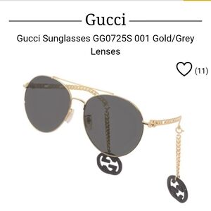 Gucci Gold Frame Sunglasses with Gray Lenses